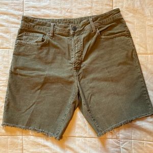 NEW AEO Mens Corduroy Cut-Off Shorts